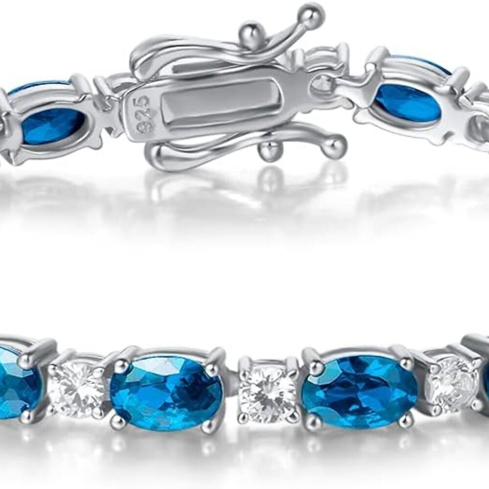 Birthstone Bracelets Sterling Silver Tennis Bracelets Charm Fine Jewelry Mother'